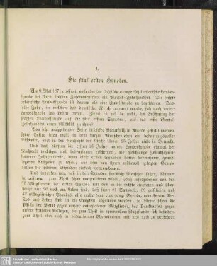 I. Die fünf ersten Synoden