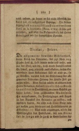 Nicolai, Friedr. - Spalding, Joh. Joach.