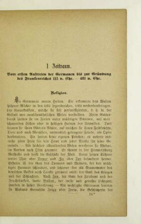 I. Zeitraum. Vom ersten Auftreten der Germanen bis zur Gründung des Frankenreiches 113 v. Chr. - 481 n. Chr.