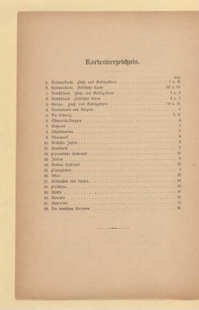 Kartenverzeichnis