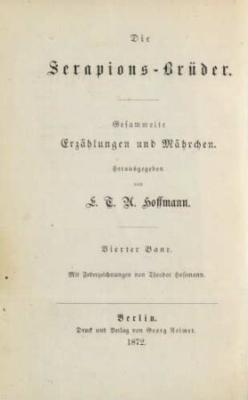 Bd. 4: E. T. A. Hoffmann's gesammelte Schriften