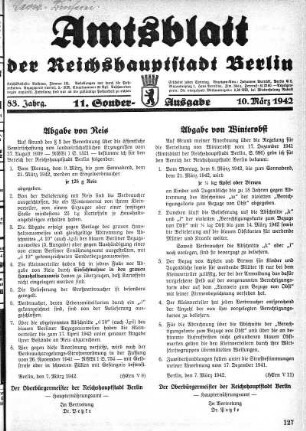 11. Sonder-Ausgabe, 10. März 1942