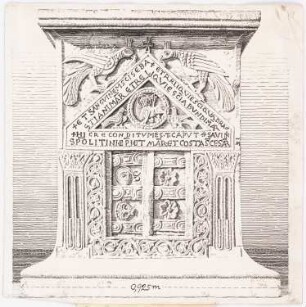 Reliquiar in St. Maria Aventina, Rom: Darstellung eines Reliquiars mit zwei Pfauen und einem Lamm