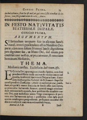 Concio Prima.