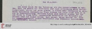Heid. Hs. 3820,323: Brief von Emil Lask an Heinrich Rickert (Abschrift)