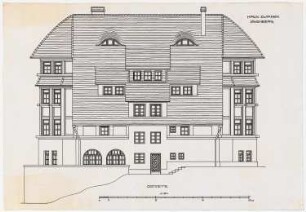 Wohnhaus und Jugendheim Zwirner, Löwenberg: Ansicht Ostseite 1:50 und Maßstabsleiste