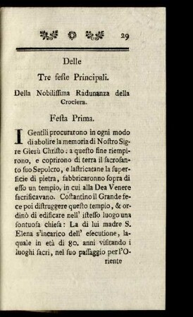 Delle Tre feste Principali.