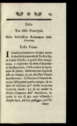Delle Tre feste Principali.