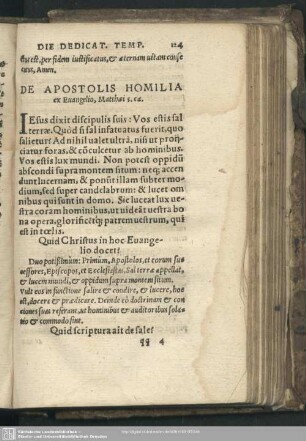 Homilia de Apostolis, Matthaei 5