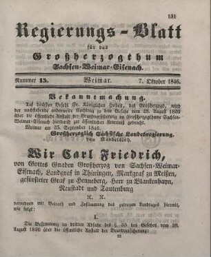 Nr. 15 : 7. Oktober 1846