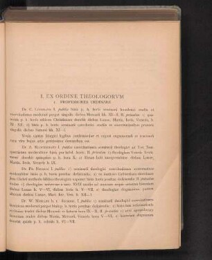I. Ex Ordine Theologorvm