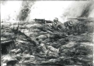 Maschinengewehr : Maschinengewehr. Öl auf Leinwand (vor 1936; H. Schnürpel)