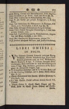 321-328, Libri Omissi - Camerariana