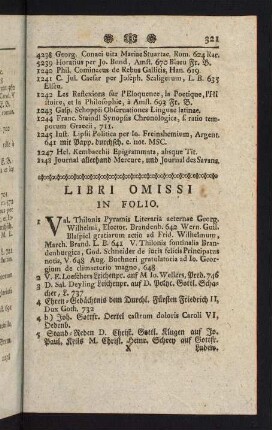 321-328, Libri Omissi - Camerariana