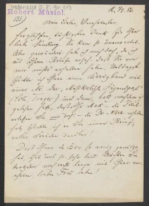 Brief an Friedrich Wilhelm Jähns : 01.09.1886