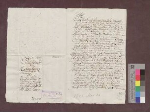 Georg und Matthes Rosser zu Marzell verkaufen der badischen Landesadministration 1 Jauchert 22 Ruten Wald.