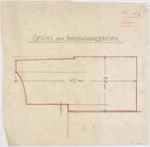 Billing, Hermann; Singen; Krankenhaus - Steinmetzarbeiten: Gesims der Verbindungsbauten (Detail)