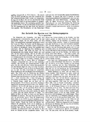 Zur Ästhetik des Sportes und der Bewegungsspiele