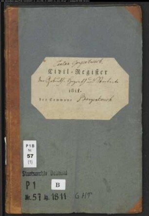 Zivilstandsregister der katholischen Gemeinde Borgentreich, Kreis Warburg (GHT 1811). (Gemeinde: Katholische Gemeinde Borgentreich, Kreis Warburg)