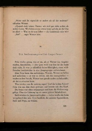 16. Ein bedeutungsvolles Lagerfeuer