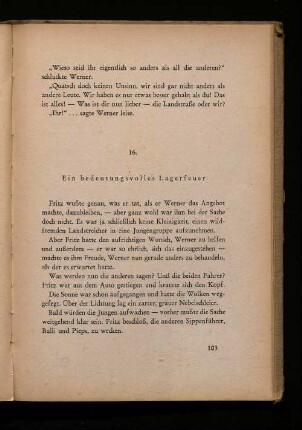 16. Ein bedeutungsvolles Lagerfeuer