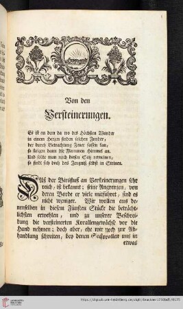 Von den Versteinerungen.