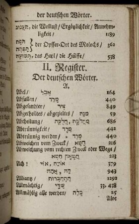 II. Register Der deutschen Wörter.