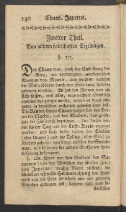 Zweiter Theil. Von andern fabelhaften Erzelungen