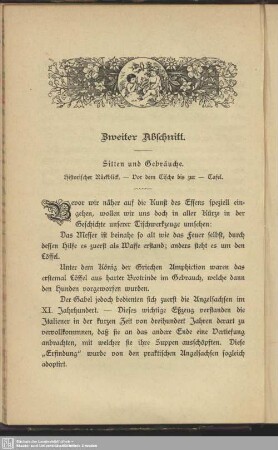 Zweiter Abschnitt. Sitten und Gebräuche