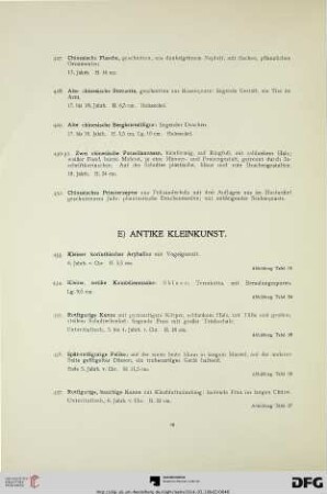 E) Antike Kleinkunst (Nr. 433-512)