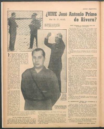 ¿Vive José Antonio Primo de Rivera?