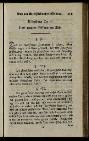 Vierzehntes Capitel. Vom zweyten keilförmigen Bein. § 764-767.