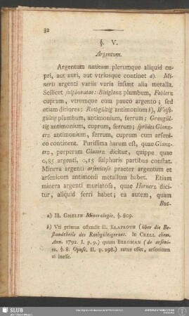 §. V. Argentum