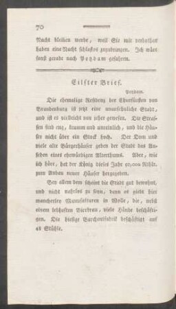 Eilfter und zwölfter Brief. Potsdam - Stadt und Gegend