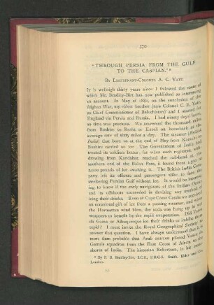 "Through Persia from the Gulf to the Caspian".