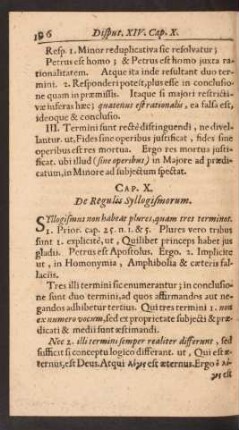 Cap. X. De Regulis Syllogismorum.