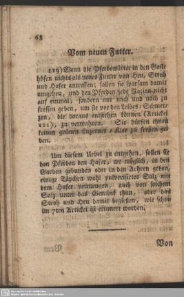 Vom neuen Futter