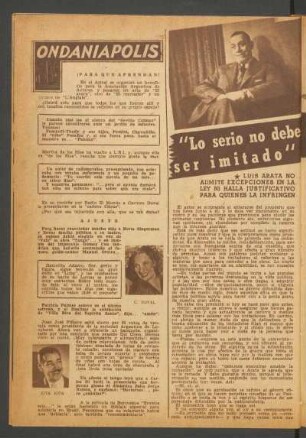 "Lo serio no debe ser imitado"