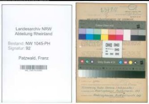 Entnazifizierung Franz Patzwald , geb. 12.02.1900 (Krankenpfleger)