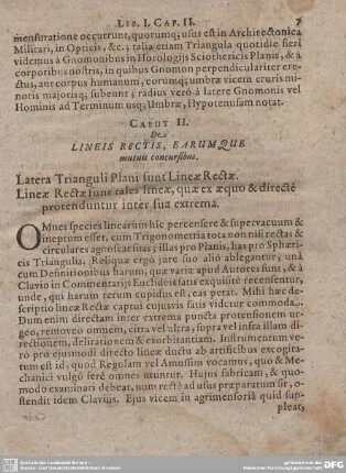 Caput II. Lineis Rectis, Earumque mutuis concursibus.