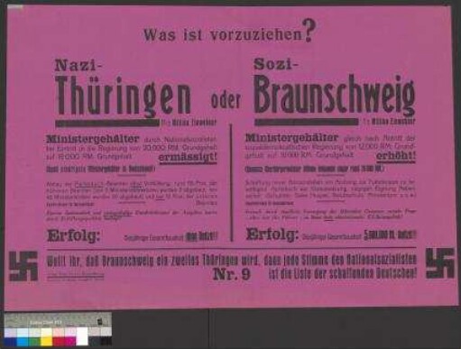 Wahlplakat der NSDAP zur Landtagswahl und                                         Reichstagswahl am 14. September 1930