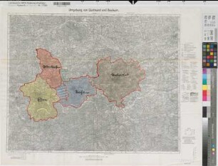 Bochum (Bochum) Vorschlag zur Eingemeindung Wattenscheids 1939 1 : 100 000 56 x 70 farb. Einzeichnung in Reichskarte Umgebung von Dortmund und Bochum Regierung Arnsberg Nr. 17737