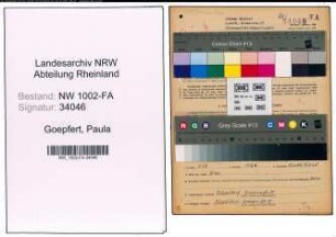 Entnazifizierung Paula Goepfert, geb. 06.02.1906 (Angestellte)