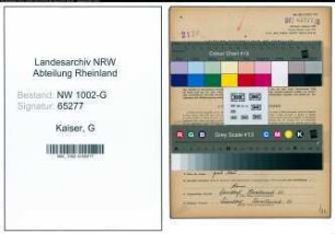Entnazifizierung G Kaiser, geb. 01.02.1886 (Kauffrau)