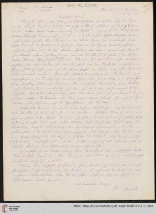Brief von Georg Gottfried Gervinus an Johann Friedrich Minssen