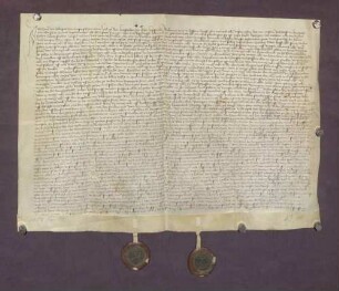 Hans von Helmstatt und seine Ehefrau Anna Landschad von Steinach geben Heinz Schneider, Hensel Erlewein und Heinrich Grüll zu Kirchardt ihren Bauhof daselbst zu Erblehen.