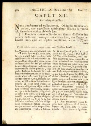 Caput XIII. De obligationibus
