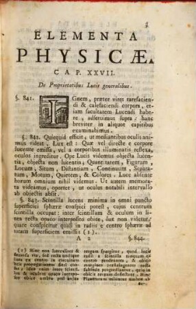 Elementa Physicae : disputatio physico-historica de rerum corporearum origine, ac demum de rebus Coelestibus Tractatus. 2