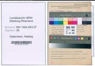 Entnazifizierung Hedwig Ostermann , geb. 02.01.1905 ()