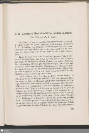 Das Leipziger Naturkundliche Heimatmuseum